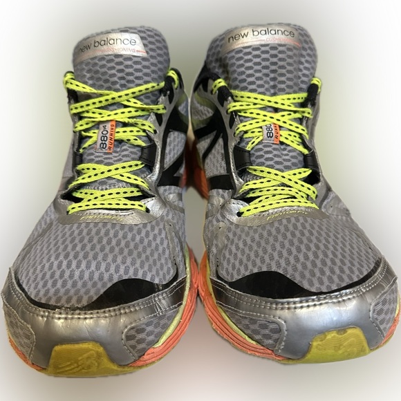 NB NEW BALANCE SNEAKERS RUN WALK ATHLETIC SZ 11.5 880v4 GRAY ORANGE BLACK YELLOW - Picture 2 of 14